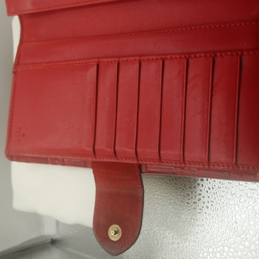 GUCCI Red Gid Heart long patent leather Wallet ♥️ Authentic - Picture 7 of 12